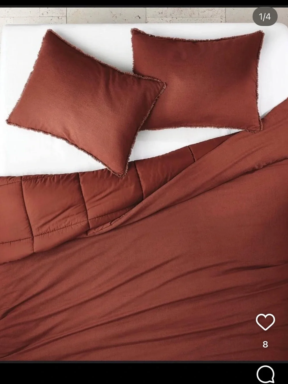 Casaluna RARE King/Cal King Dark Clay Linen Blend Heavyweight Comforter & Shams